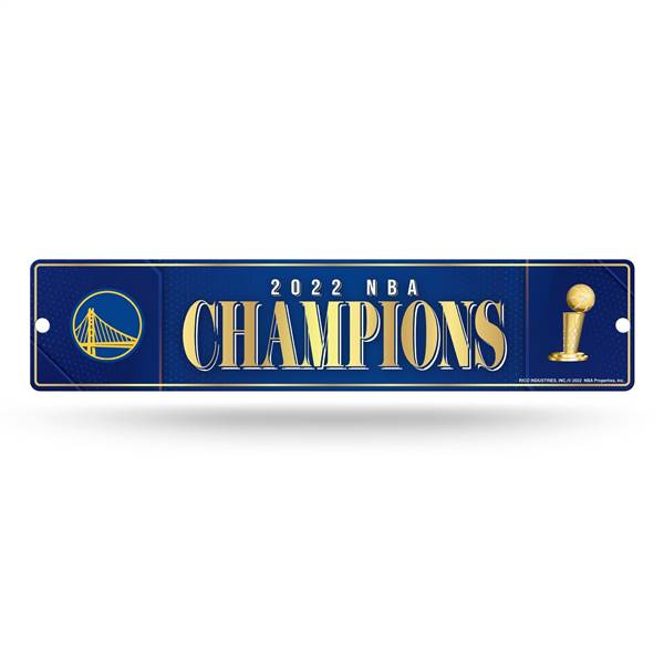 Golden State Basketball Warriors 2022 NBA Finals Champions Plastic Street Sign