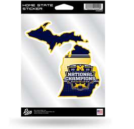 Michigan Wolverines 2023-24 CFP National Champions Home State Sticker  