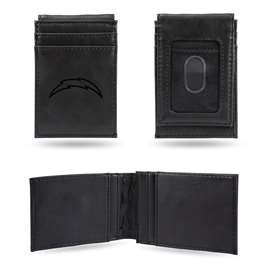 Los Angeles Chargers Black Laser Engraved Front Pocket Wallet  