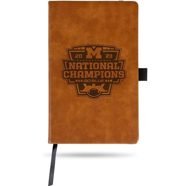 Michigan Wolverines 2023-24 CFP National Champions Laser-Engraved Notepad - Brown  