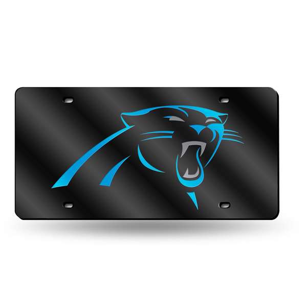 Carolina Panthers Black 12" x 6" Laser Cut Tag For Car/Truck/SUV - Automobile D?cor    