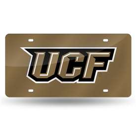 Central Florida Knights - UCF UCF Gold 12" x 6" Laser Cut Tag For Car/Truck/SUV - Automobile D?cor    
