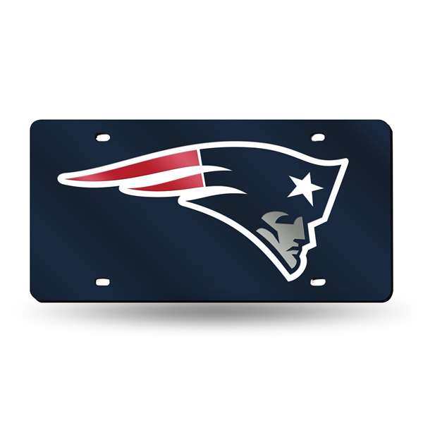 New England Patriots Navy 12" x 6" Laser Cut Tag For Car/Truck/SUV - Automobile D?cor    