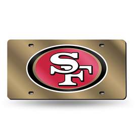 San Francisco 49ers Gold 12" x 6" Laser Cut Tag For Car/Truck/SUV - Automobile D?cor    