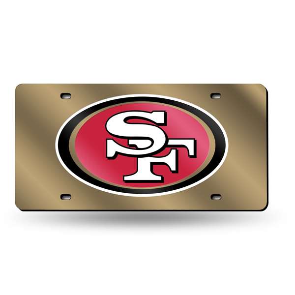 San Francisco 49ers Gold 12" x 6" Laser Cut Tag For Car/Truck/SUV - Automobile D?cor    