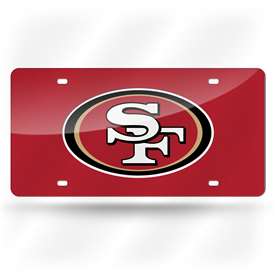 San Francisco 49ers Red 12" x 6" Laser Cut Tag For Car/Truck/SUV - Automobile D?cor    