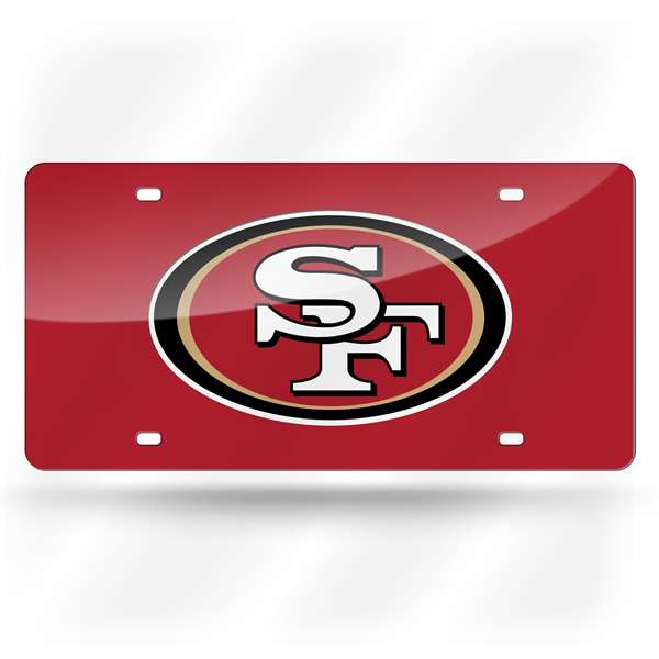 San Francisco 49ers Red 12" x 6" Laser Cut Tag For Car/Truck/SUV - Automobile D?cor    