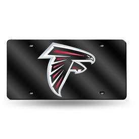 Atlanta Falcons Black 12" x 6" Laser Cut Tag For Car/Truck/SUV - Automobile D?cor    