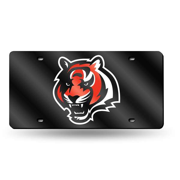 Cincinnati Bengals Black 12" x 6" Laser Cut Tag For Car/Truck/SUV - Automobile D?cor    