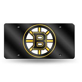 Boston Bruins Black 12" x 6" Laser Cut Tag For Car/Truck/SUV - Automobile D?cor    