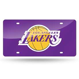 Los Angeles Lakers Purple 12" x 6" Laser Cut Tag For Car/Truck/SUV - Automobile D?cor    
