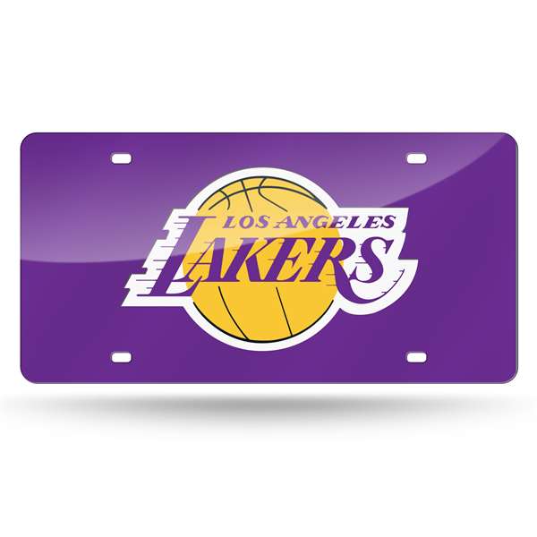 Los Angeles Lakers Purple 12" x 6" Laser Cut Tag For Car/Truck/SUV - Automobile D?cor    