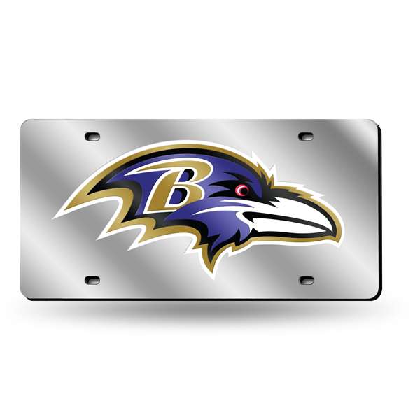 Baltimore Ravens Silver 12" x 6" Silver Laser Cut Tag For Car/Truck/SUV - Automobile D?cor    