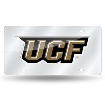 Central Florida Knights - UCF UCF 12" x 6" Silver Laser Cut Tag For Car/Truck/SUV - Automobile D?cor    