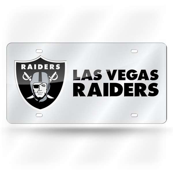 Las Vegas Raiders Silver 12" x 6" Silver Laser Cut Tag For Car/Truck/SUV - Automobile D?cor    