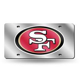 San Francisco 49ers  12" x 6" Silver Laser Cut Tag For Car/Truck/SUV - Automobile D?cor    