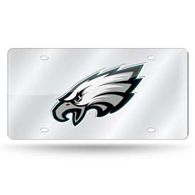 Philadelphia Eagles Silver 12" x 6" Silver Laser Cut Tag For Car/Truck/SUV - Automobile D?cor    