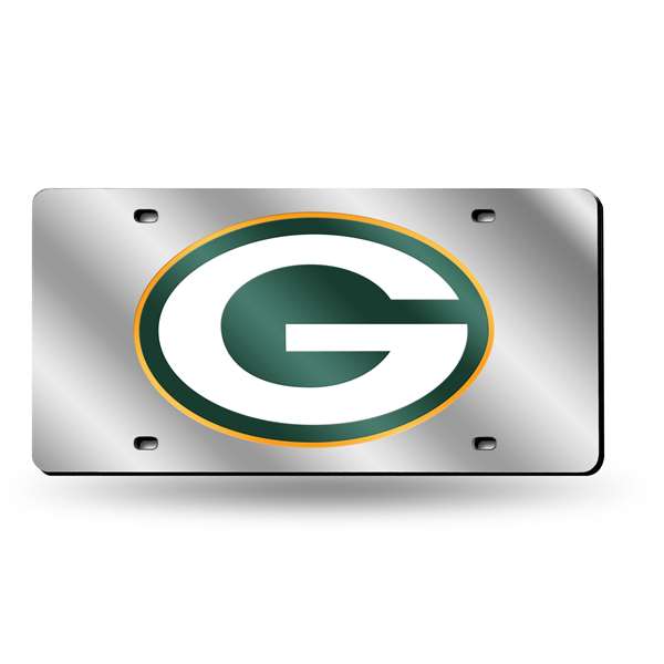 Green Bay Packers Silver 12" x 6" Silver Laser Cut Tag For Car/Truck/SUV - Automobile D?cor    