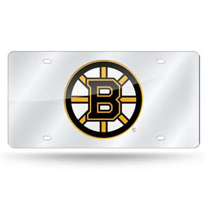 Boston Bruins Silver 12" x 6" Silver Laser Cut Tag For Car/Truck/SUV - Automobile D?cor    