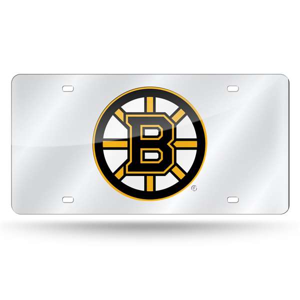 Boston Bruins Silver 12" x 6" Silver Laser Cut Tag For Car/Truck/SUV - Automobile D?cor    