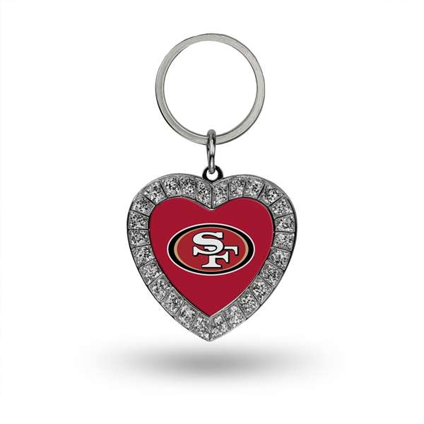 San Francisco 49ers MKH Metal Key Chain (Bling Heart) 
