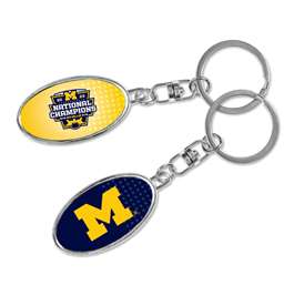 Michigan Wolverines 2023-24 CFP National Champions Metal Spinner Keychain  