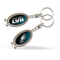 Philadelphia Eagles LVII Super Bowl Bound Metal Spinner Keychain  
