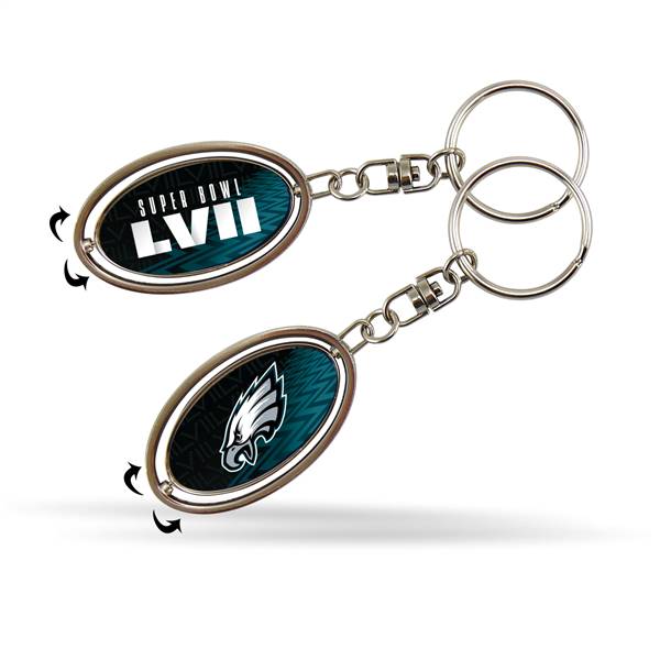 Philadelphia Eagles LVII Super Bowl Bound Metal Spinner Keychain  
