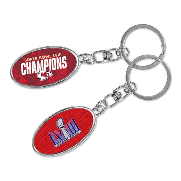 Kansas City Chiefs Super Bowl LVIII Champions Metal Spinner Keychain 