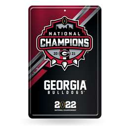 University of Georgia Bulldogs 2021-22 NCAA CFP National Champions Large Metal Sign  