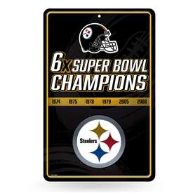 Pittsburgh Steelers Champ 11" x 17" Metal Home D?cor Sign    
