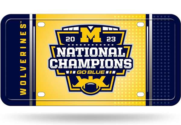 Michigan Wolverines 2023-24 CFP National Champions Metal Auto Tag  