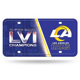 Los Angeles Rams Super Bowl LVI Champions Metal Auto Tag 