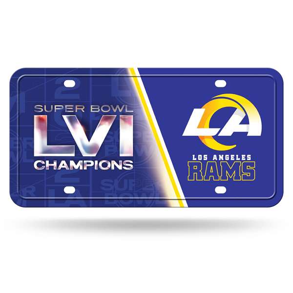 Los Angeles Rams Super Bowl LVI Champions Metal Auto Tag 