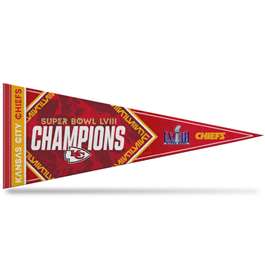 Kansas City Chiefs Super Bowl LVIII Champions Deluxe Pennant 12X30  
