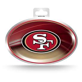 San Francisco 49ers OVM Metallic Oval Sticker 