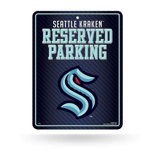 Seattle Kraken  8.5" x 11" Carbon Fiber Metal Parking Sign - Great for Man Cave, Bed Room, Office, Home D?cor    