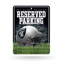 Las Vegas Raiders LAS VEGAS Logo 8.5" x 11" Carbon Fiber Metal Parking Sign - Great for Man Cave, Bed Room, Office, Home D?cor    