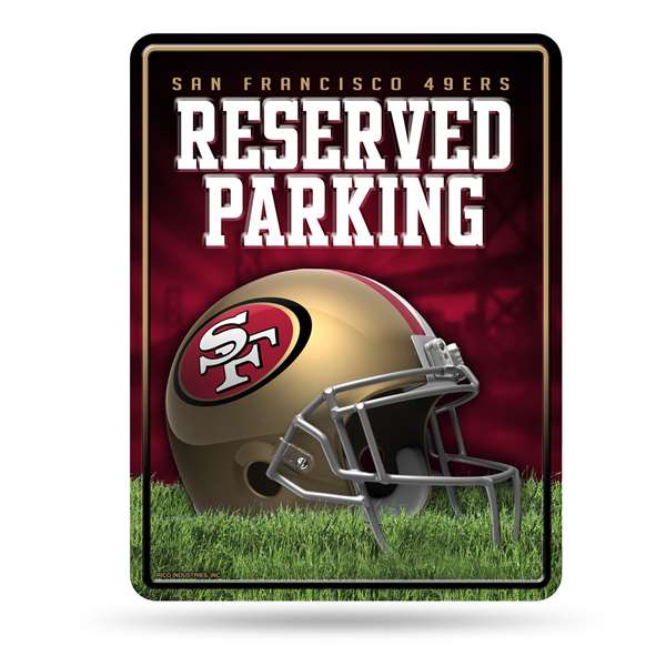 San Francisco 49ers  8.5" x 11" Carbon Fiber Metal Parking Sign - Great for Man Cave, Bed Room, Office, Home D?cor    