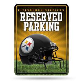 Pittsburgh Steelers  8.5" x 11" Carbon Fiber Metal Parking Sign - Great for Man Cave, Bed Room, Office, Home D?cor    