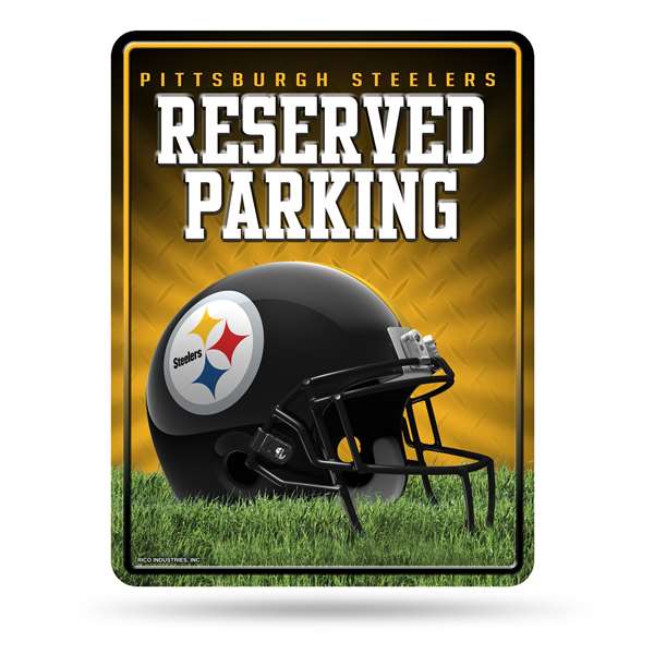 Pittsburgh Steelers  8.5" x 11" Carbon Fiber Metal Parking Sign - Great for Man Cave, Bed Room, Office, Home D?cor    