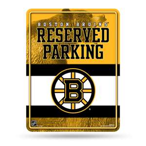 Boston Bruins  8.5" x 11" Carbon Fiber Metal Parking Sign - Great for Man Cave, Bed Room, Office, Home D?cor    