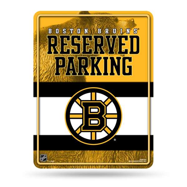 Boston Bruins  8.5" x 11" Carbon Fiber Metal Parking Sign - Great for Man Cave, Bed Room, Office, Home D?cor    