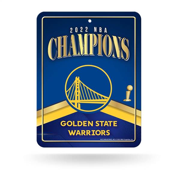 Golden State Basketball Warriors 2022 NBA Finals Champions Metal Parking Sign