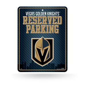 Vegas Golden Knights  8.5" x 11" Carbon Fiber Metal Parking Sign - Great for Man Cave, Bed Room, Office, Home D?cor    