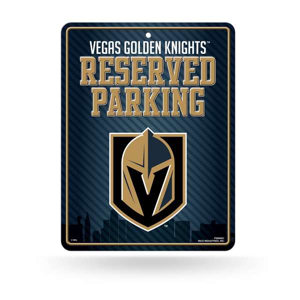 Vegas Golden Knights  8.5" x 11" Carbon Fiber Metal Parking Sign - Great for Man Cave, Bed Room, Office, Home D?cor    