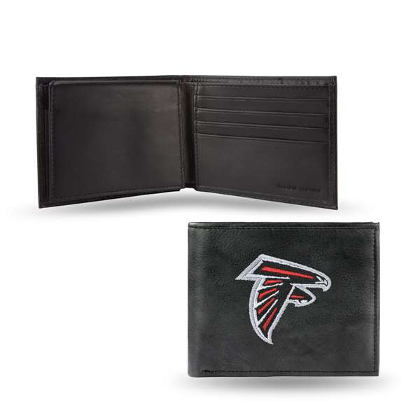 Atlanta Falcons  Embroidered Genuine Leather Billfold Wallet 3.25" x 4.25" - Slim    