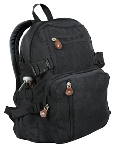 Rothco Vintage Canvas Compact Backpack Color : Black