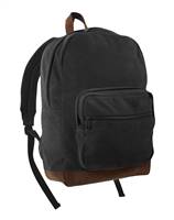 Rothco Vintage Canvas Teardrop Backpack With Leather Accents Color : Black / Brown