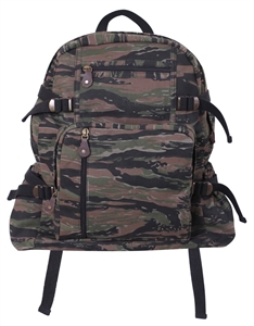 Rothco Jumbo Vintage Canvas Backpack Color : Tiger Stripe Camo